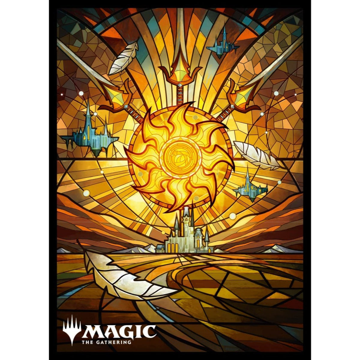 stained glass cards mtg MTG Card Sleeves: Stain Glass Ver. Plains