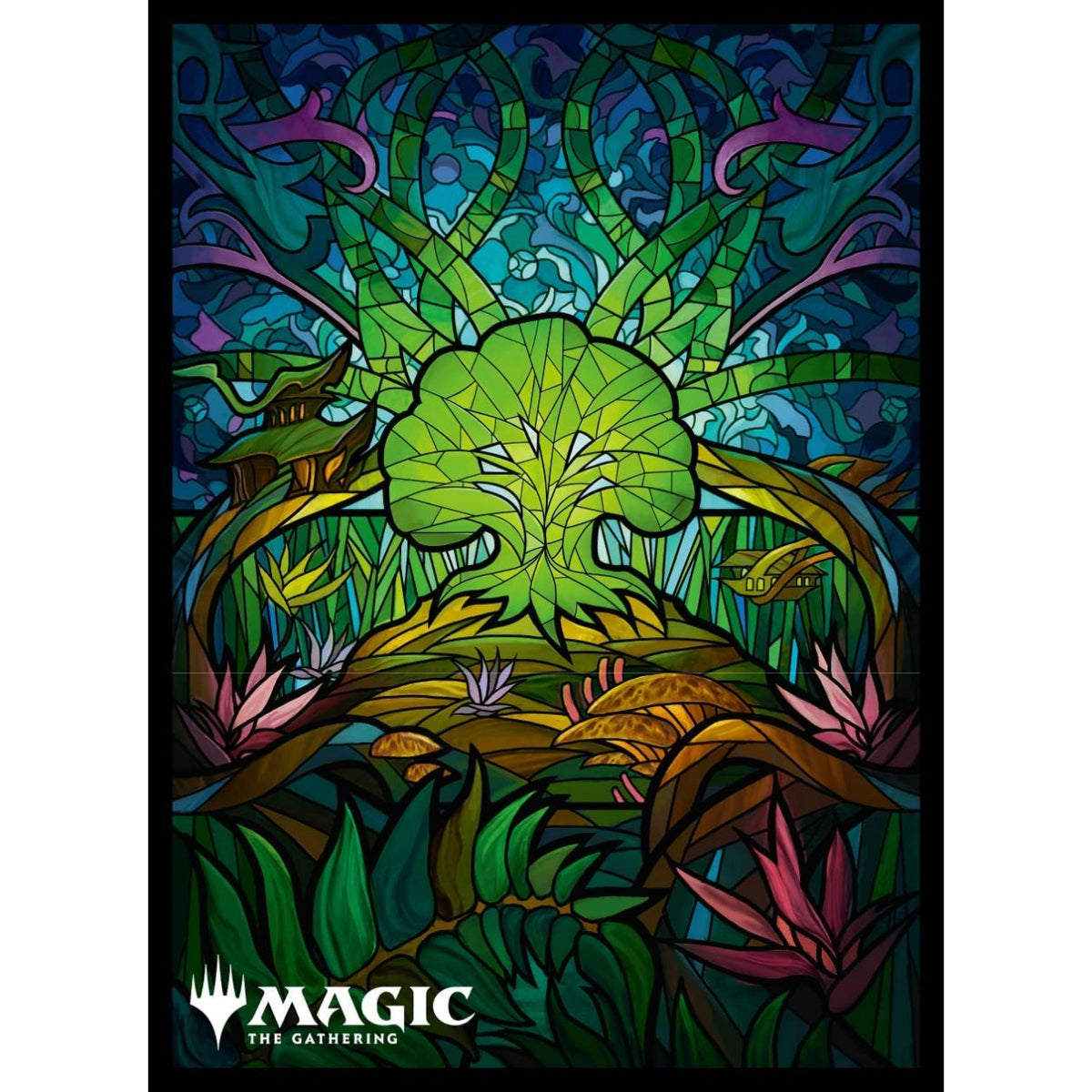 stained glass cards mtg MTG Card Sleeves: Stain Glass Ver. Forest