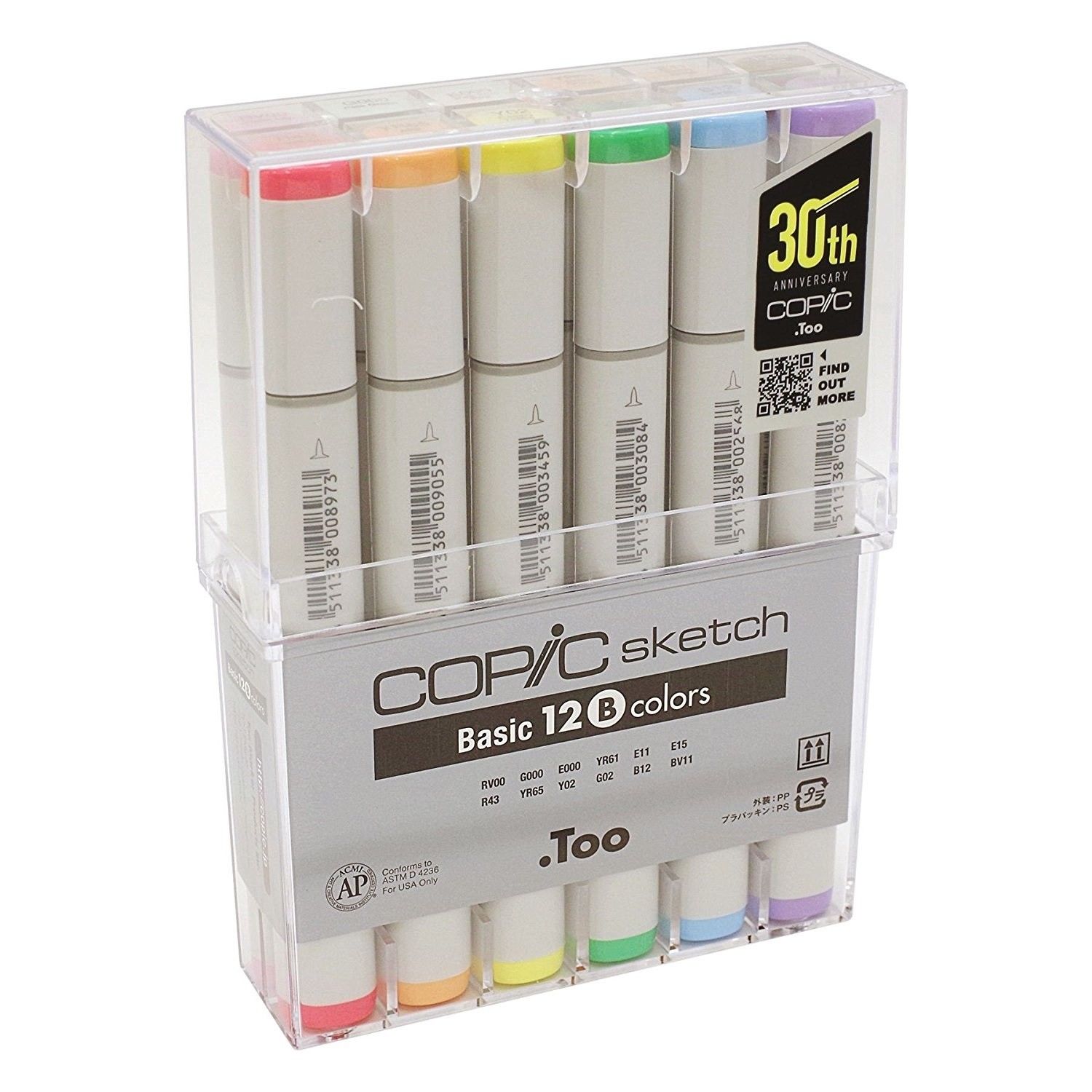 Copic Sketch Markers: 12 Color Set [Basic Set]