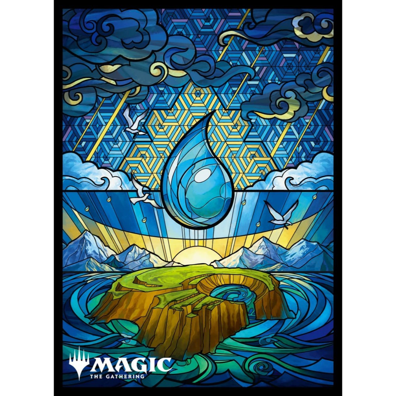 card sleeves mtg MTG Card Sleeves: Stain Glass Ver. Island